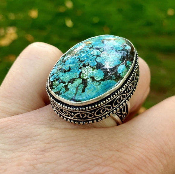 New Chrysocolla 925 Silver Ring. - Picture 11 of 16